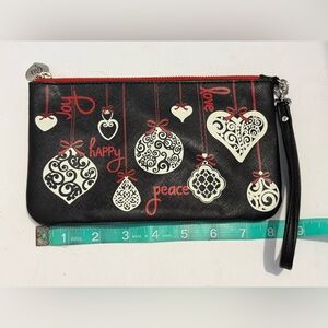 Brighton Black & Red Ornament Wristlet Travel Bag